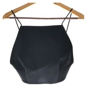 Alexander Wang Black Satin Crop Top